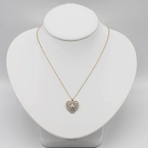 🆕Letter A Initial Heart Cubic Zirconia Gold Chain Necklace